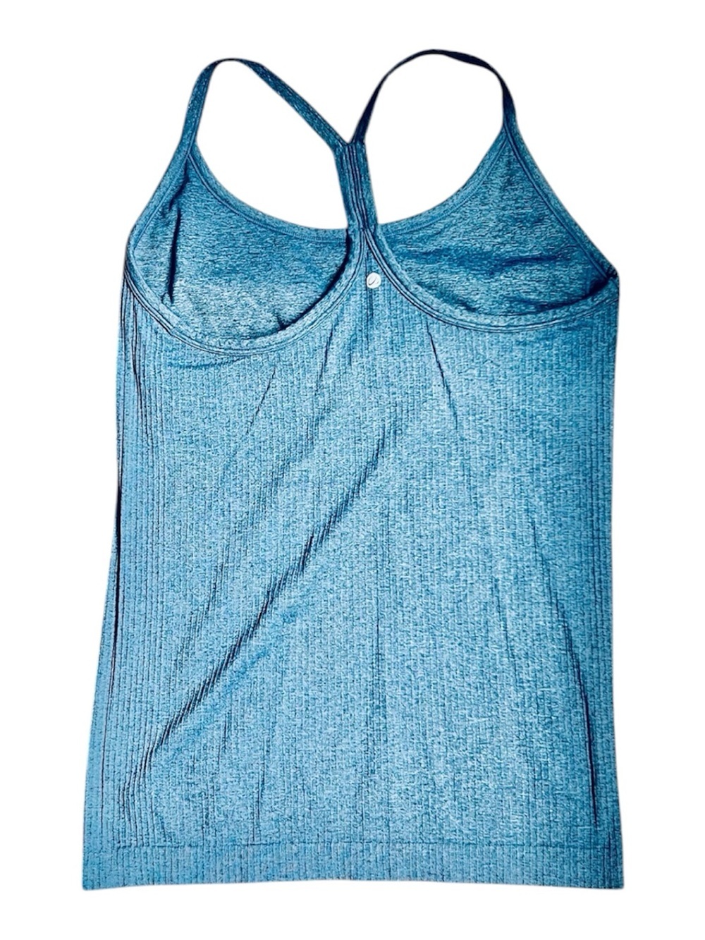 Blue Ribbed Racerback Tank Top - Picture 2 of 5